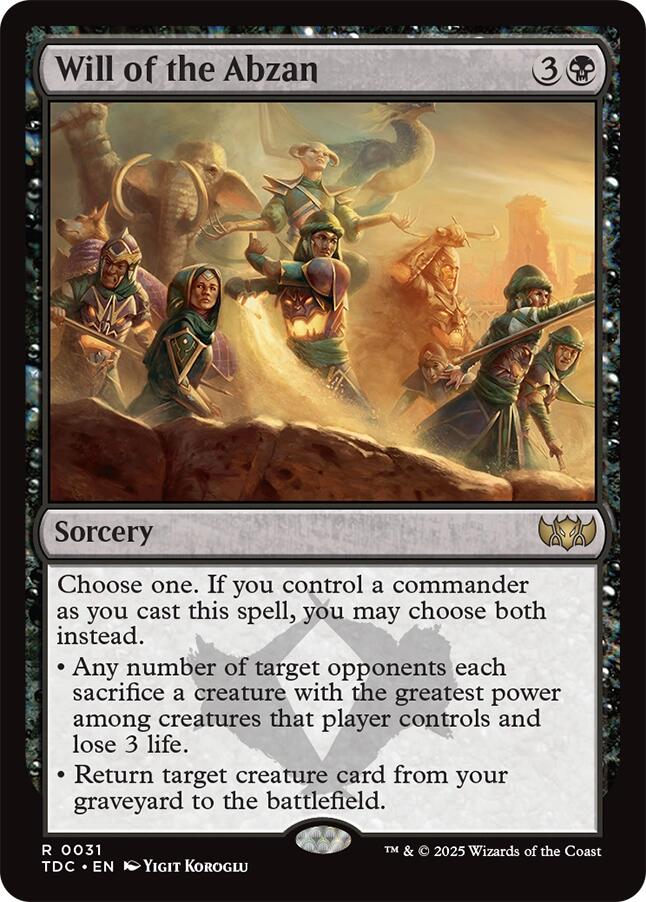 Will of the Abzan [Tarkir: Dragonstorm Commander] | Empire Gaming NC