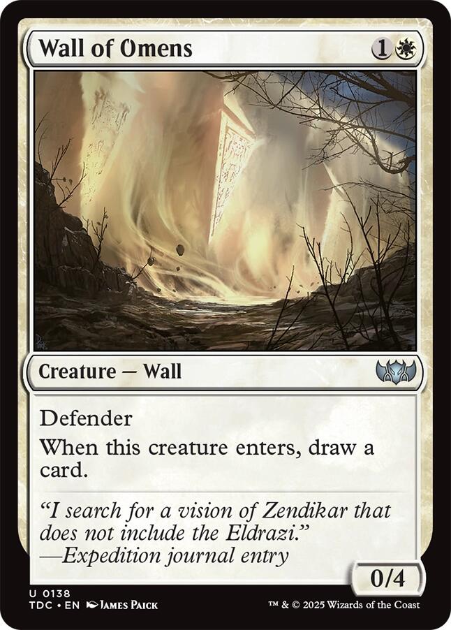 Wall of Omens [Tarkir: Dragonstorm Commander] | Empire Gaming NC