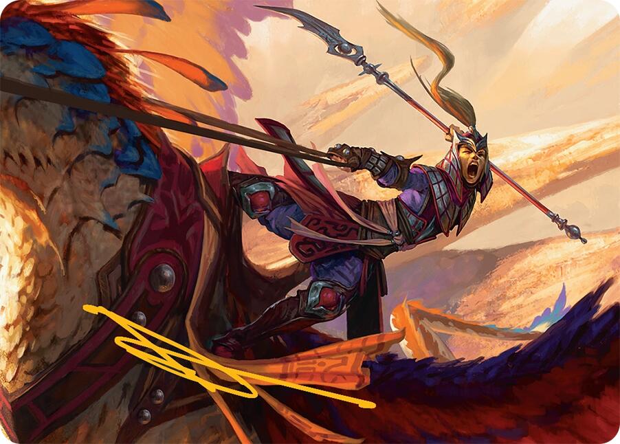 Dragonback Lancer Art Card (3/54) (Gold-Stamped Signature) [Tarkir: Dragonstorm Art Series] | Empire Gaming NC