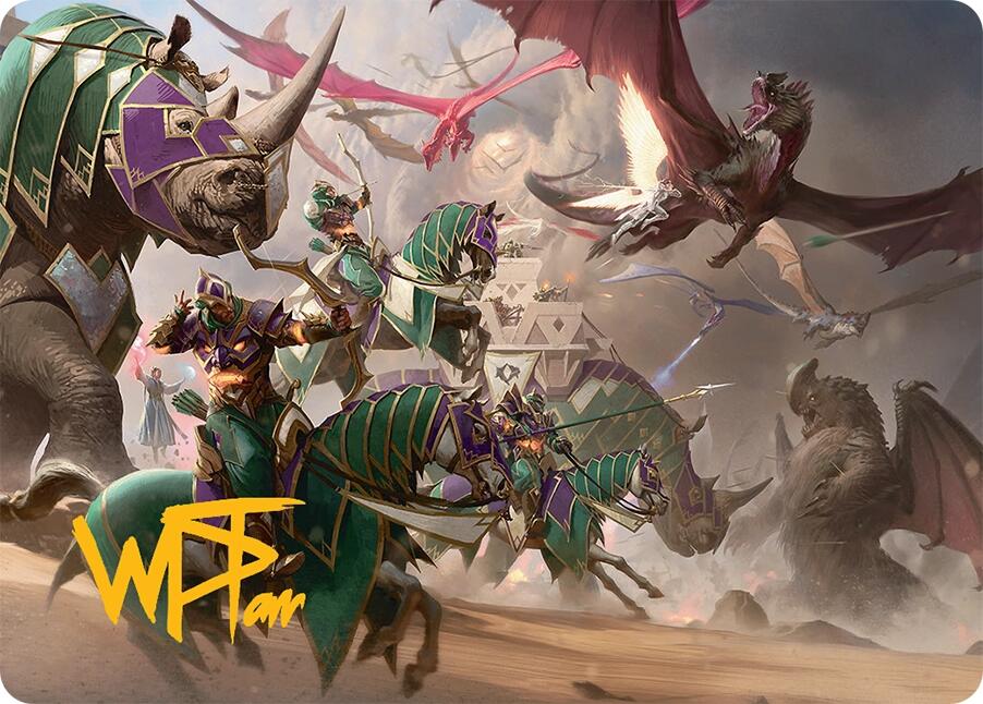 United Battlefront Art Card (5/54) (Gold-Stamped Signature) [Tarkir: Dragonstorm Art Series] | Empire Gaming NC
