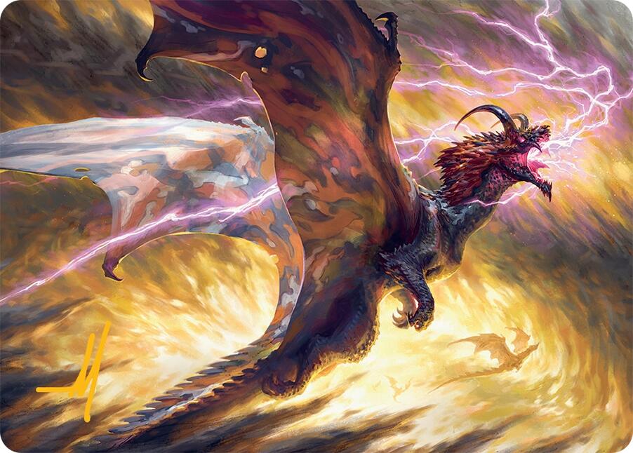 Stormscale Scion Art Card (17/54) (Gold-Stamped Signature) [Tarkir: Dragonstorm Art Series] | Empire Gaming NC