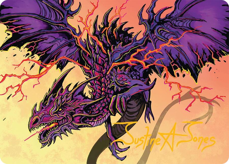 Stormshriek Feral Art Card (35/54) (Gold-Stamped Signature) [Tarkir: Dragonstorm Art Series] | Empire Gaming NC