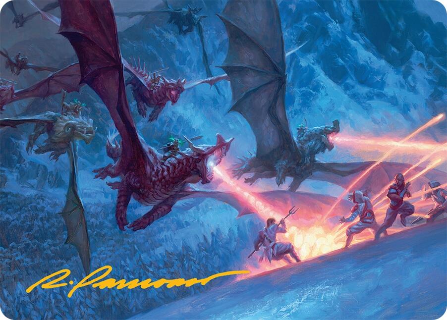 Dragonback Assault Art Card (22/54) (Gold-Stamped Signature) [Tarkir: Dragonstorm Art Series] | Empire Gaming NC