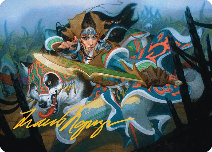 Eshki Dragonclaw Art Card (23/54) (Gold-Stamped Signature) [Tarkir: Dragonstorm Art Series] | Empire Gaming NC