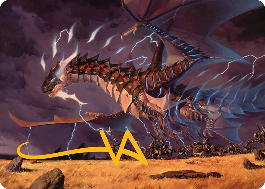 Neriv, Heart of the Storm Art Card (25/54) (Gold-Stamped Signature) [Tarkir: Dragonstorm Art Series] | Empire Gaming NC