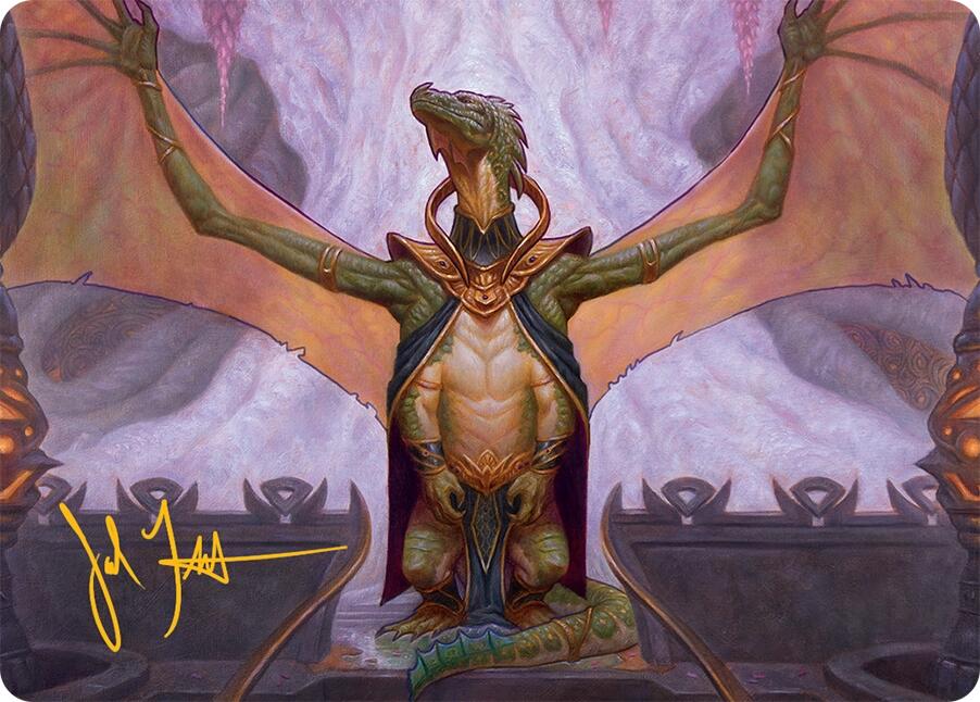 Kheru Goldkeeper Art Card (36/54) (Gold-Stamped Signature) [Tarkir: Dragonstorm Art Series] | Empire Gaming NC