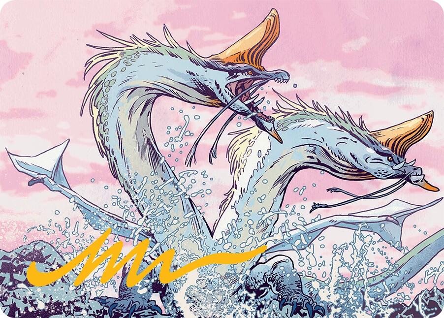 Twinmaw Stormbrood Art Card (39/54) (Gold-Stamped Signature) [Tarkir: Dragonstorm Art Series] | Empire Gaming NC