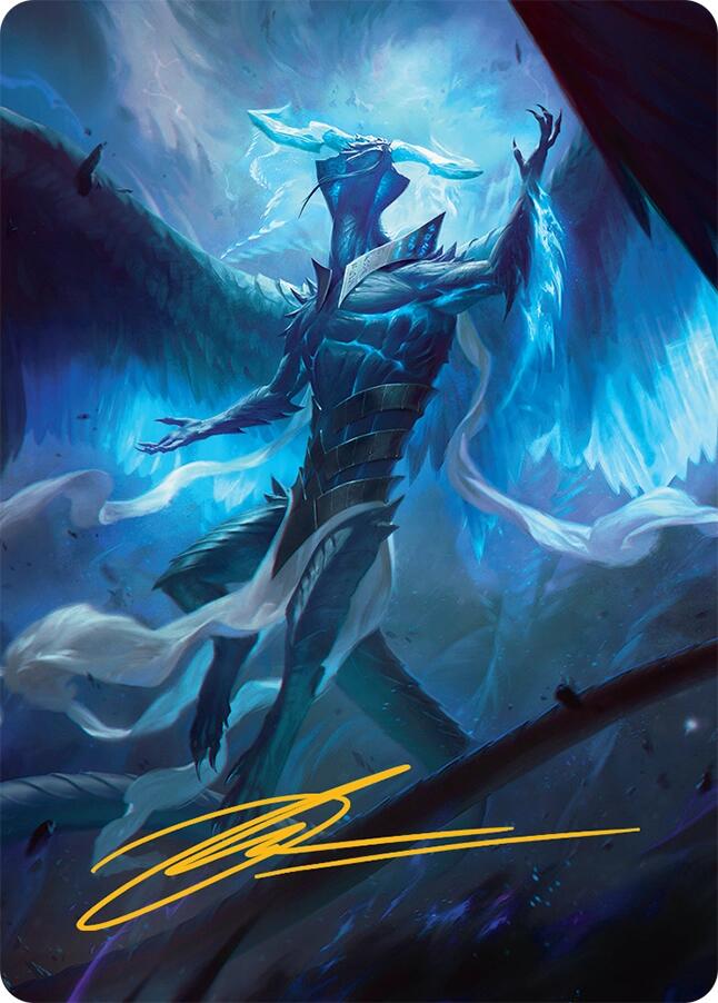 Ugin, Eye of the Storms Art Card (1/54) (Gold-Stamped Signature) [Tarkir: Dragonstorm Art Series] | Empire Gaming NC