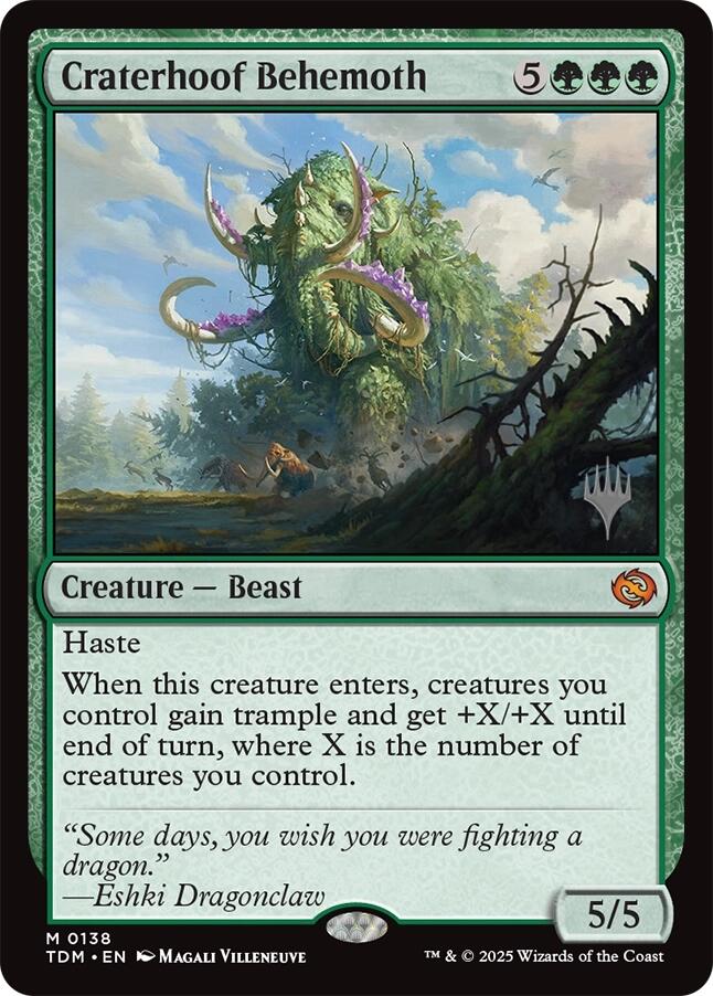 Craterhoof Behemoth (Promo Pack) [Tarkir: Dragonstorm Promos] | Empire Gaming NC