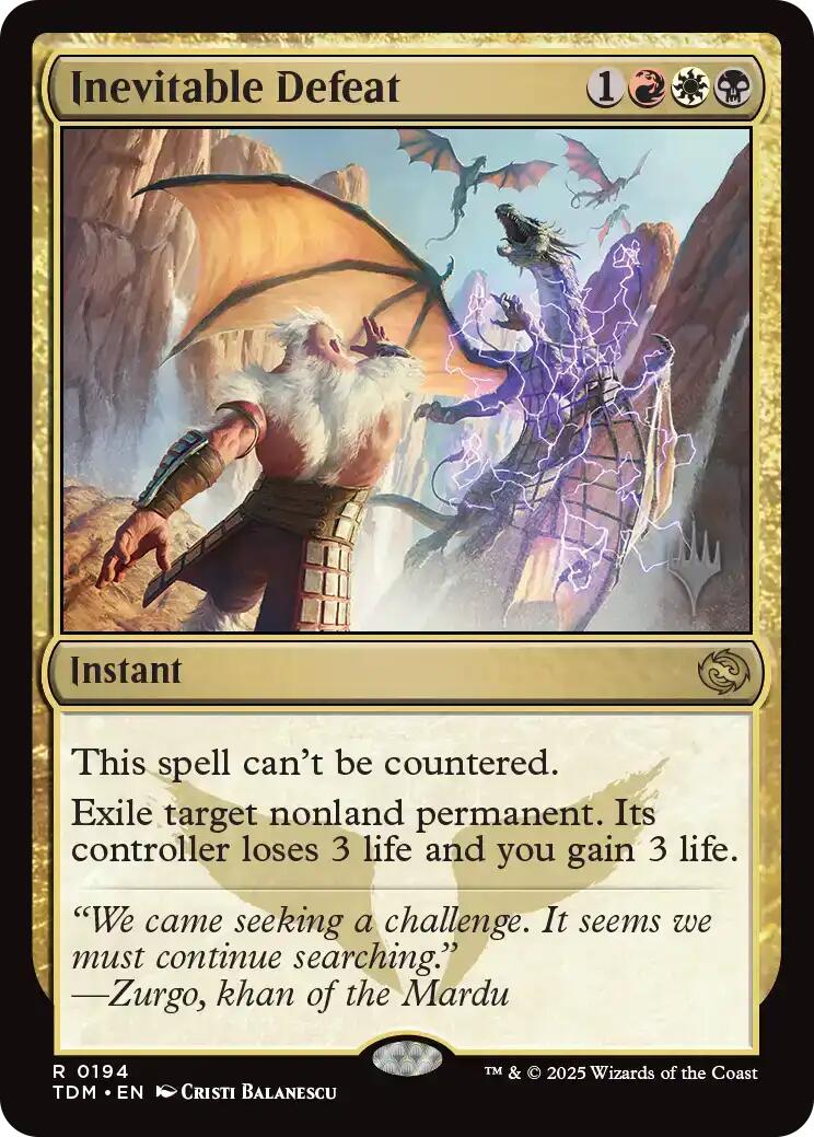Inevitable Defeat [Tarkir: Dragonstorm Promos] | Empire Gaming NC