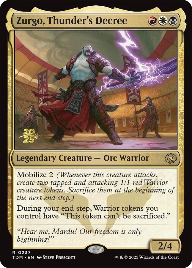 Zurgo, Thunder's Decree [Tarkir: Dragonstorm Prerelease Promos] | Empire Gaming NC