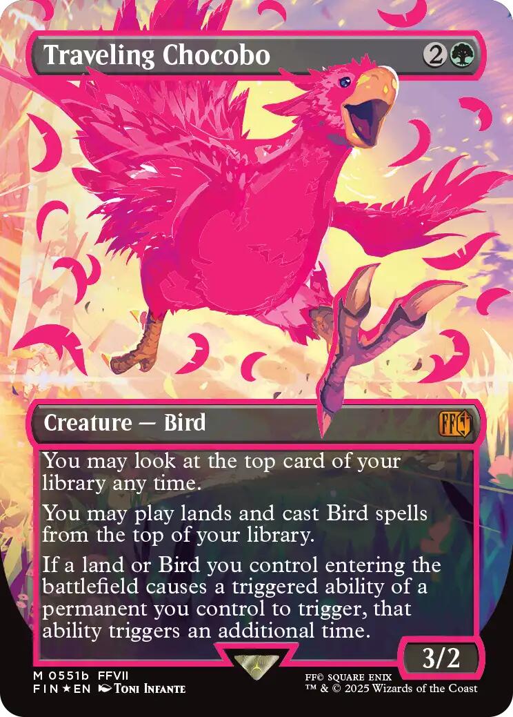 Traveling Chocobo (Borderless) (Neon Ink Pink) [FINAL FANTASY] | Empire Gaming NC