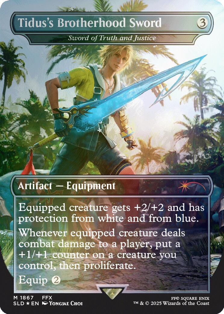 Tidus's Brotherhood Sword - Sword of Truth and Justice (Rainbow Foil) [Secret Lair Drop Series] | Empire Gaming NC