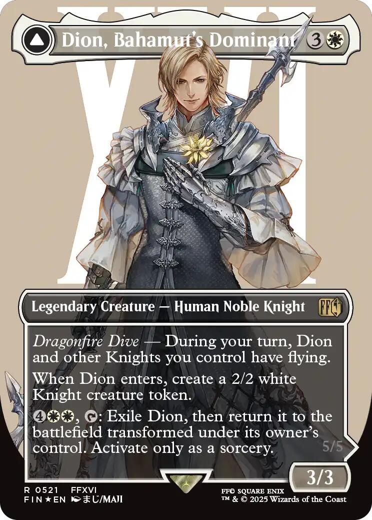 Dion, Bahamut's Dominant // Bahamut, Warden of Light (Borderless) (Surge Foil) [FINAL FANTASY] | Empire Gaming NC