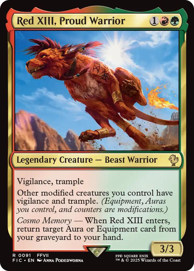 Red XIII, Proud Warrior (Surge Foil) [FINAL FANTASY Commander] | Empire Gaming NC