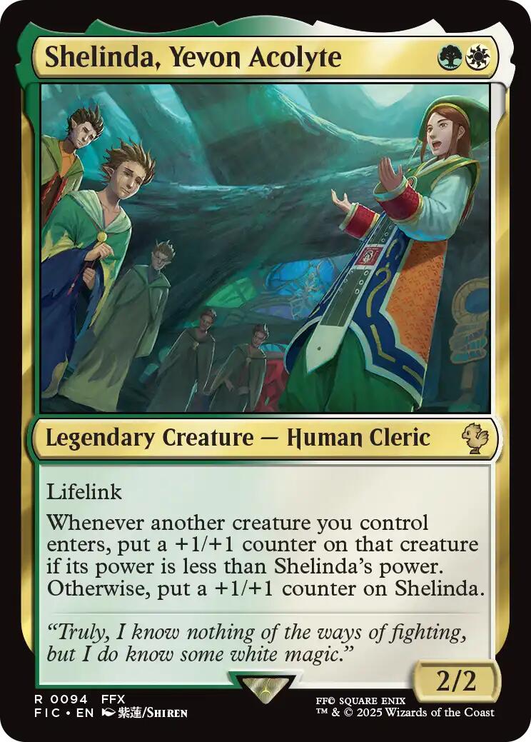 Shelinda, Yevon Acolyte (Surge Foil) [FINAL FANTASY Commander] | Empire Gaming NC