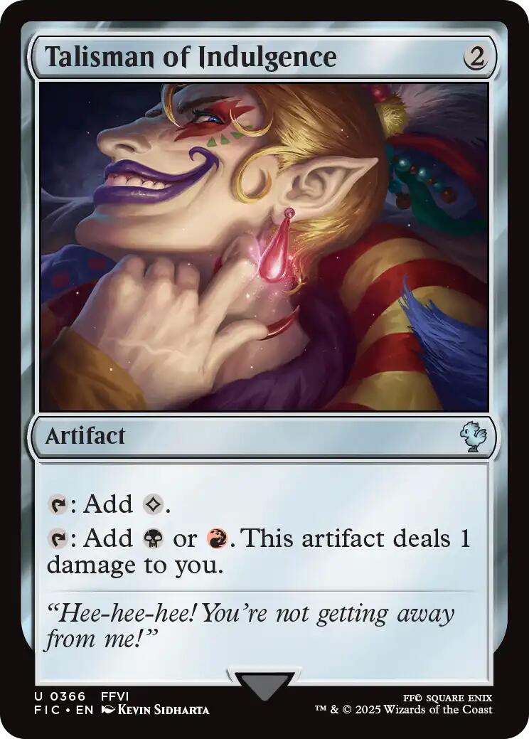 Talisman of Indulgence (Surge Foil) [FINAL FANTASY Commander] | Empire Gaming NC