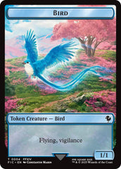 Bird // Hero (0028) Double-Sided Token (Surge Foil) [FINAL FANTASY Commander Tokens] | Empire Gaming NC