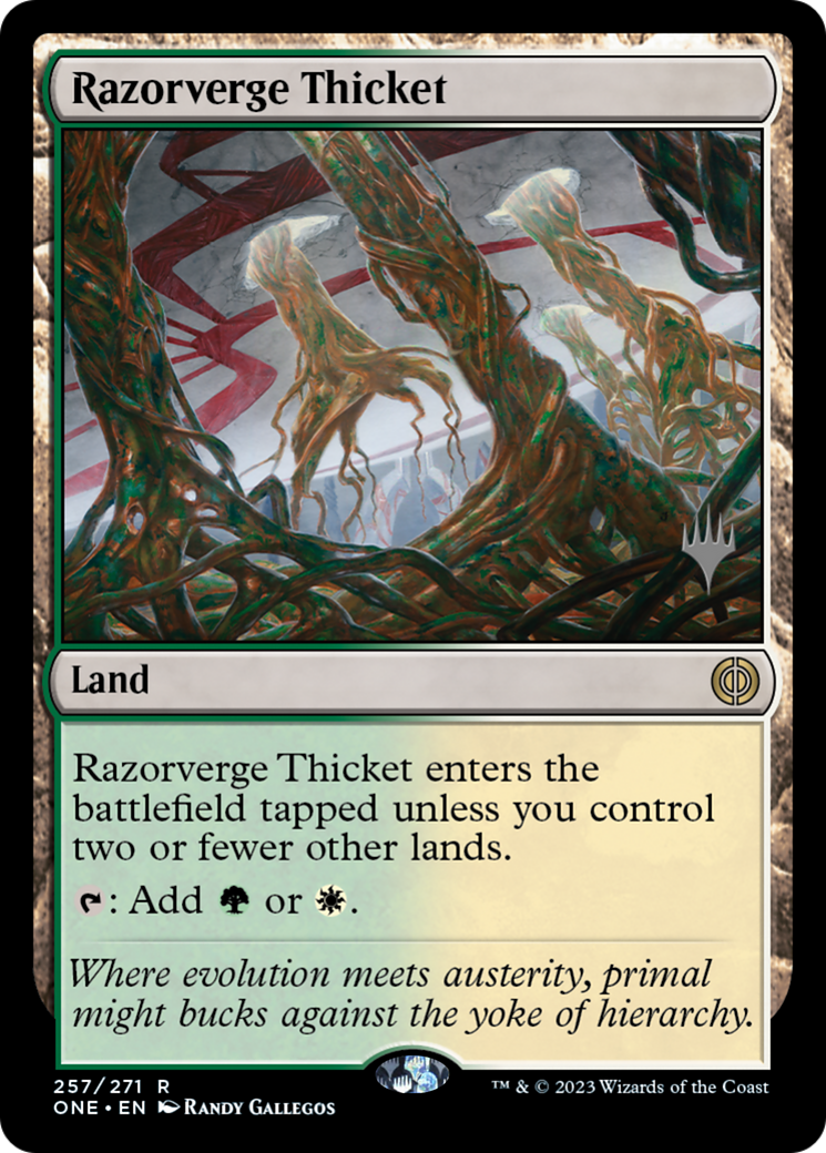 Razorverge Thicket (Promo Pack) [Phyrexia: All Will Be One Promos] | Empire Gaming NC