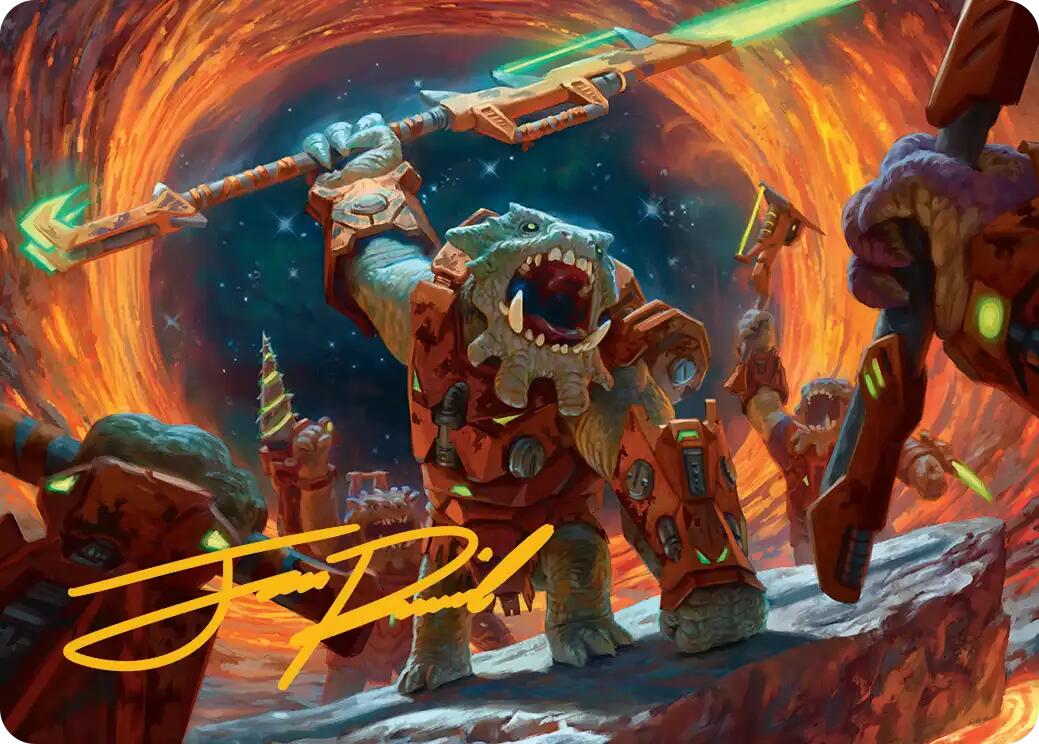 Frontline War-Rager Art Card (Gold-Stamped Signature) [Edge of Eternities Art Series] | Empire Gaming NC