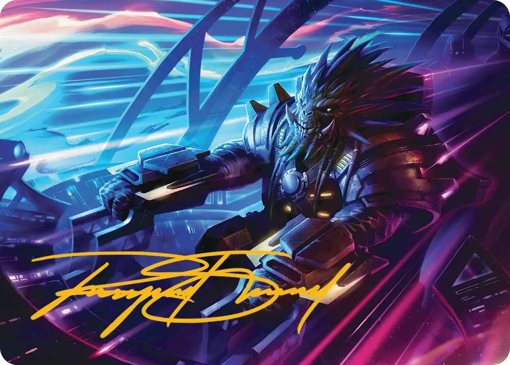 Tannuk, Steadfast Second Art Card (Gold-Stamped Signature) [Edge of Eternities Art Series] | Empire Gaming NC