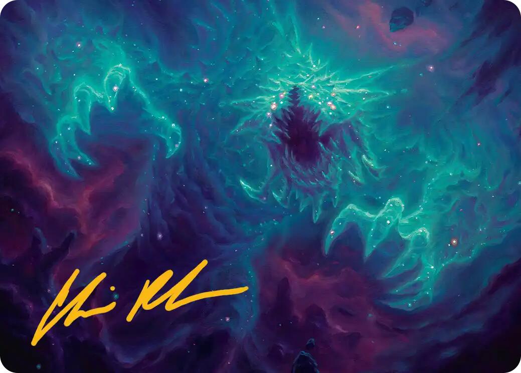 Cosmogoyf Art Card (Gold-Stamped Signature) [Edge of Eternities Art Series] | Empire Gaming NC