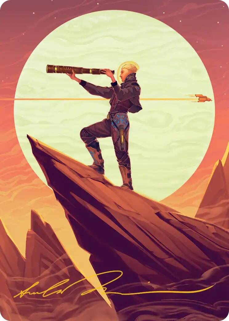 Sami, Wildcat Captain Art Card (Gold-Stamped Signature) [Edge of Eternities Art Series] | Empire Gaming NC