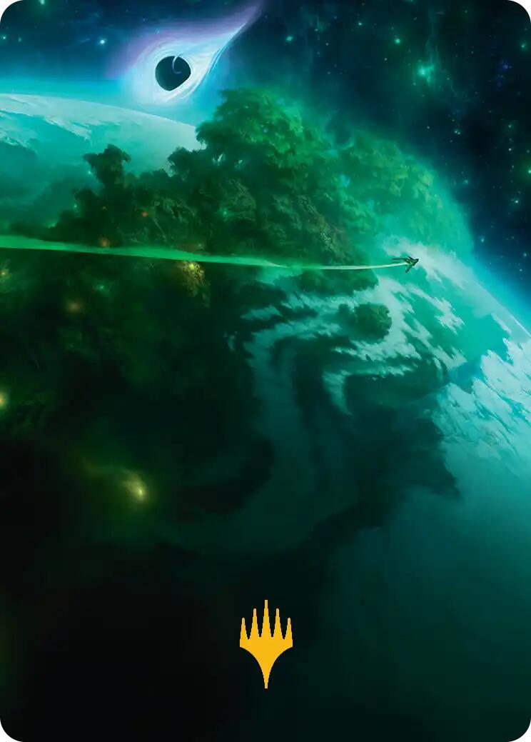 Evendo, Waking Haven Art Card (Gold-Stamped Planeswalker Symbol) [Edge of Eternities Art Series] | Empire Gaming NC