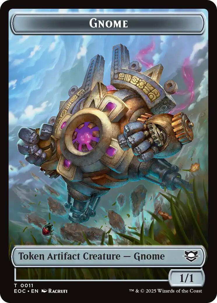 Gnome // Golem (0014) Double-Sided Token [Edge of Eternities Commander Tokens] | Empire Gaming NC