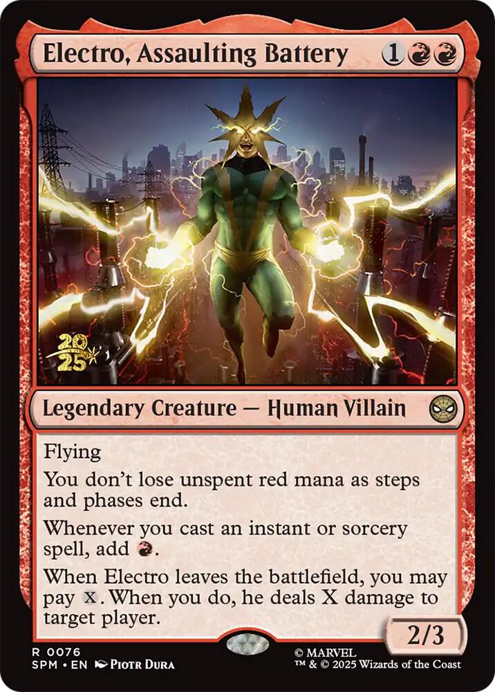 Electro, Assaulting Battery [Marvel's Spider-Man Prerelease Promos] | Empire Gaming NC