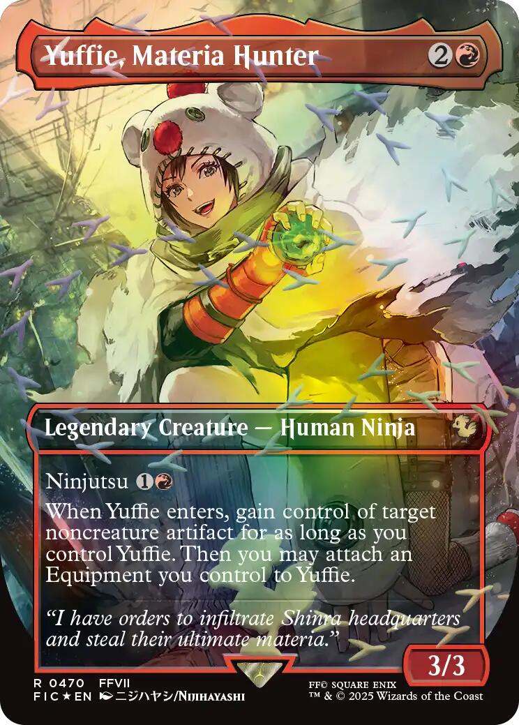 Yuffie, Materia Hunter (Borderless) (Chocobo Track Foil) [FINAL FANTASY Commander] | Empire Gaming NC