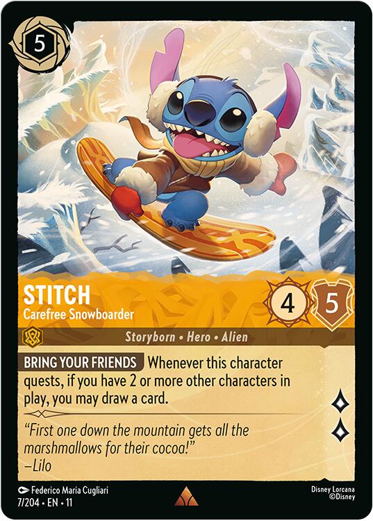 Stitch - Carefree Snowboarder (7/204) [Winterspell] | Empire Gaming NC