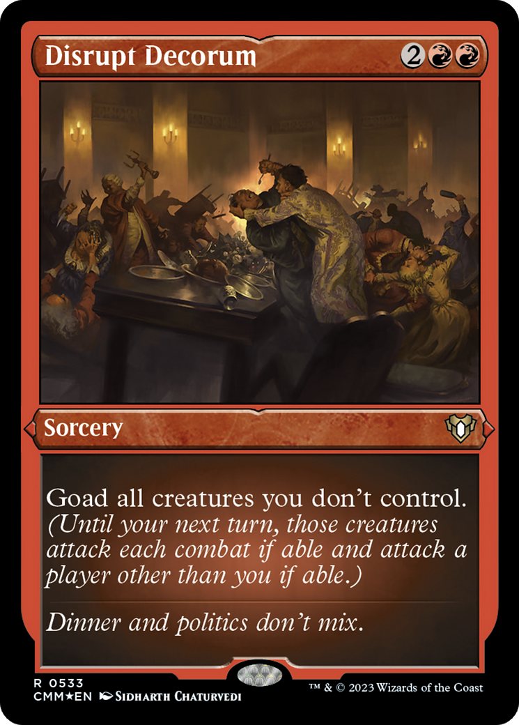 Disrupt Decorum (Foil Etched) [Commander Masters] | Empire Gaming NC