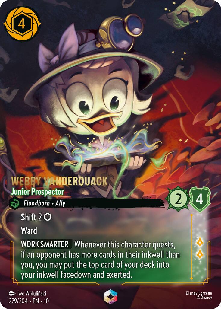 Webby Vanderquack - Junior Prospector (Enchanted) (229/204) [Whispers in the Well] | Empire Gaming NC