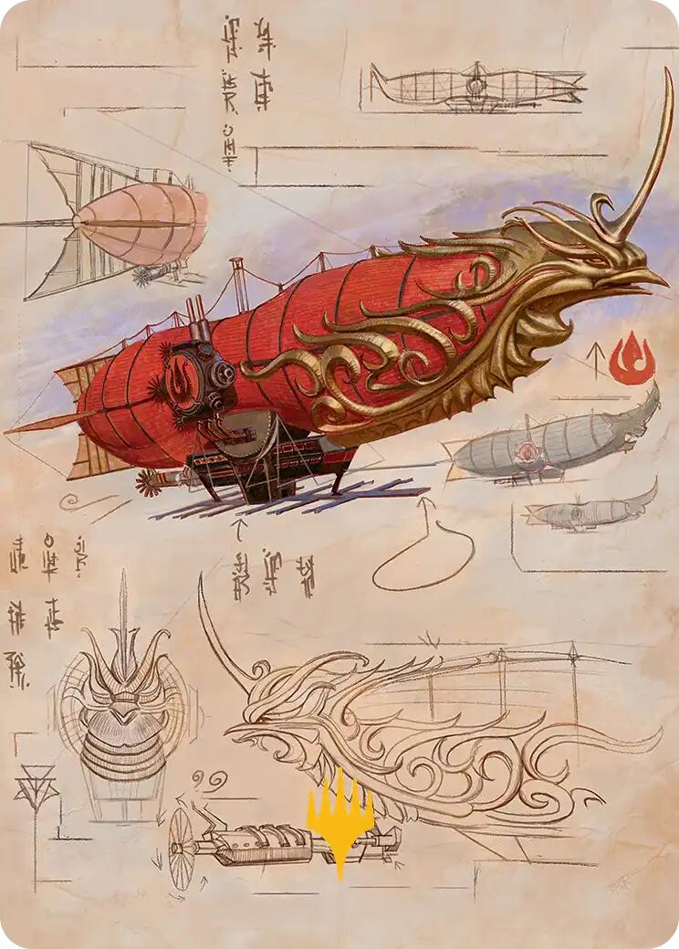 Phoenix Fleet Airship Art Card (Gold-Stamped Planeswalker Symbol) [Avatar: The Last Airbender Art Series] | Empire Gaming NC
