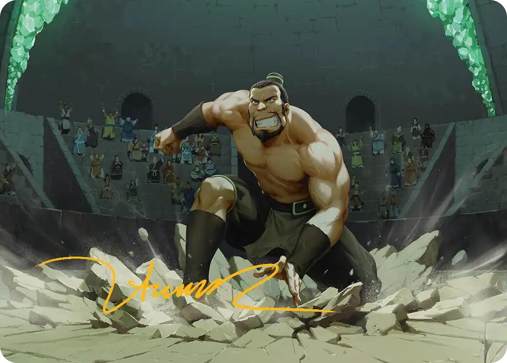 The Boulder, Ready to Rumble Art Card (Gold-Stamped Signature) [Avatar: The Last Airbender Art Series] | Empire Gaming NC