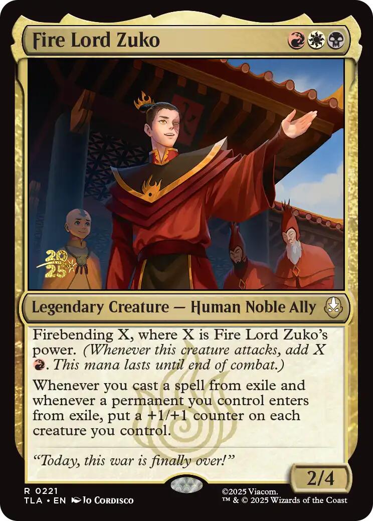 Fire Lord Zuko [Avatar: The Last Airbender Prerelease Cards] | Empire Gaming NC