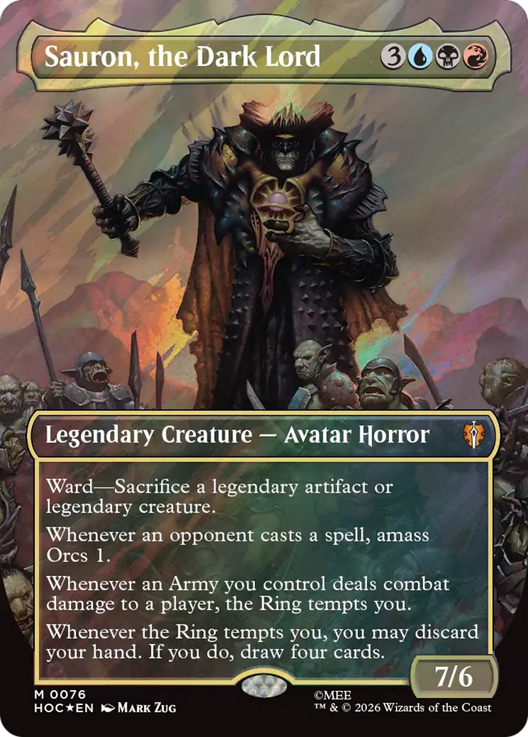 Sauron, the Dark Lord (Borderless) (Surge Foil) [The Hobbit] | Empire Gaming NC