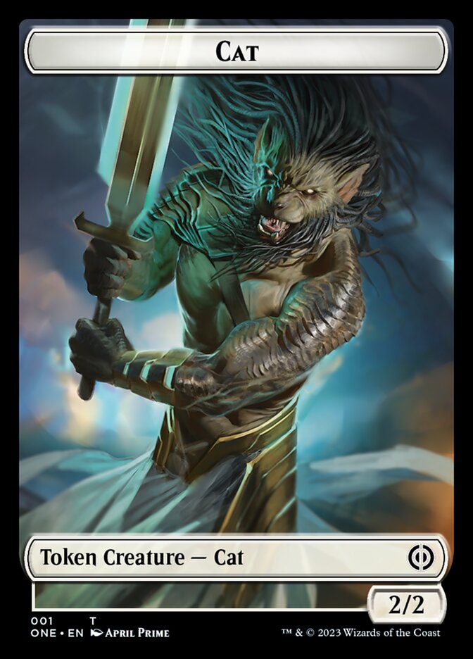 Rebel // Cat Double-Sided Token [Phyrexia: All Will Be One Tokens] | Empire Gaming NC