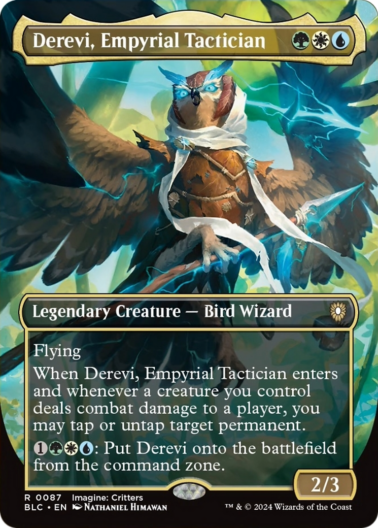 Derevi, Empyrial Tactician (Borderless) [Bloomburrow Commander] | Empire Gaming NC