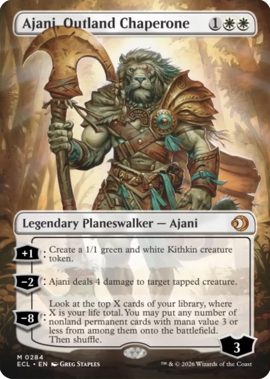 Ajani, Outland Chaperone (Borderless) [Lorwyn Eclipsed] | Empire Gaming NC