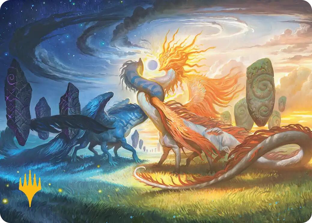 Celestial Reunion Art Card (19/54) (Gold-Stamped Planeswalker Symbol) [Lorwyn Eclipsed Art Series] | Empire Gaming NC
