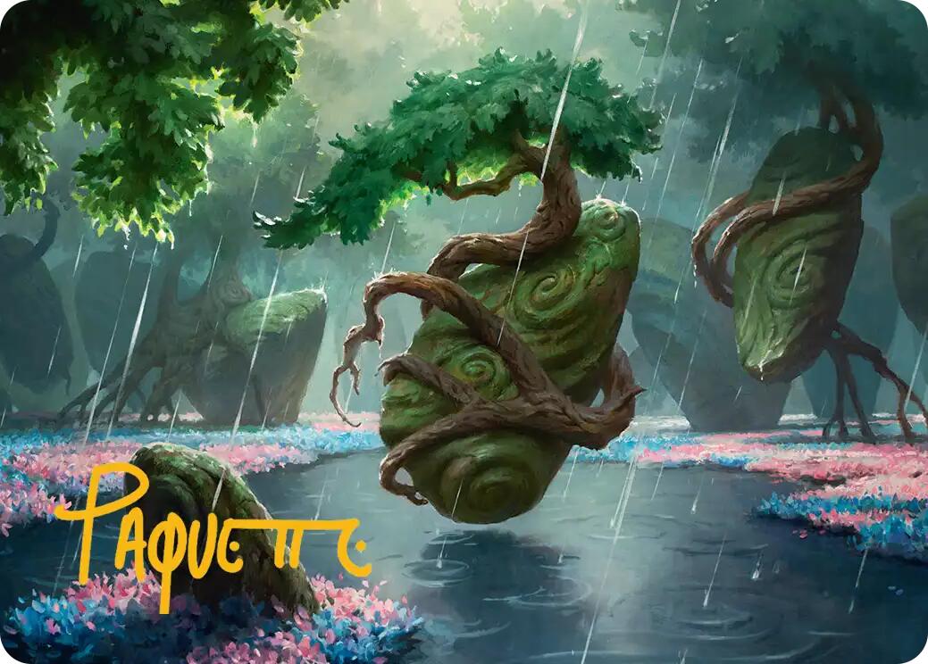 Rain-Slicked Copse Art Card (Gold-Stamped Signature) [Lorwyn Eclipsed Art Series] | Empire Gaming NC