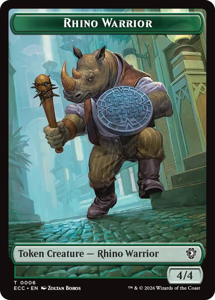 Rhino Warrior // Elemental (0010) Double-Sided Token [Lorwyn Eclipsed Tokens] | Empire Gaming NC