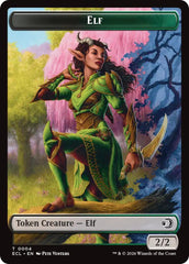 Elf // Treasure Double-Sided Token [Lorwyn Eclipsed Tokens] | Empire Gaming NC