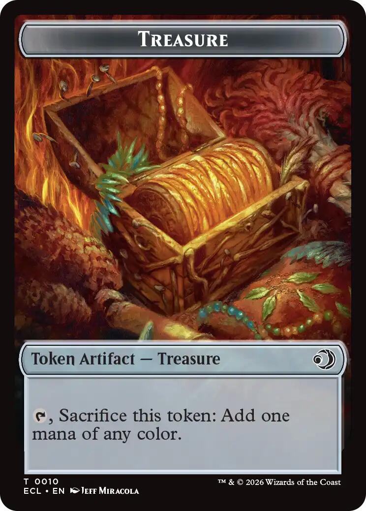 Elf // Treasure Double-Sided Token [Lorwyn Eclipsed Tokens] | Empire Gaming NC