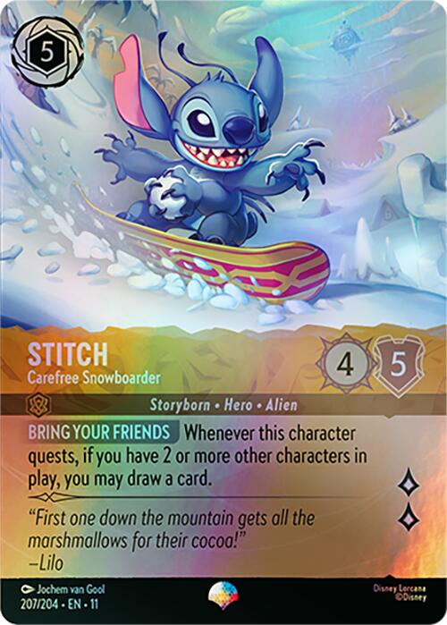 Stitch - Carefree Snowboarder (Epic) (207/204) [Winterspell] | Empire Gaming NC