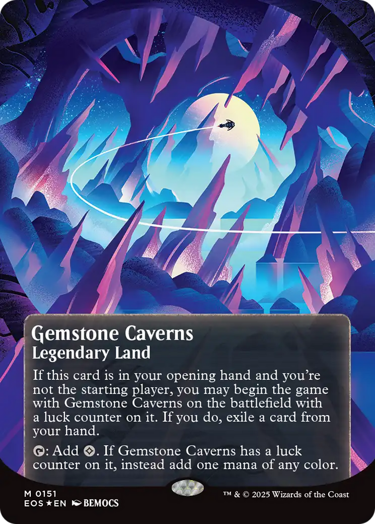 Gemstone Caverns (0151) (Borderless) (Galaxy Foil) [Edge of Eternities: Stellar Sights] | Empire Gaming NC