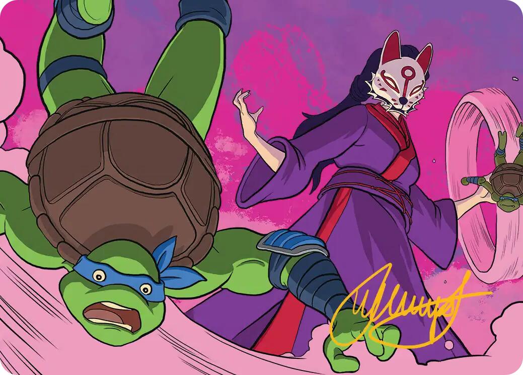 Kitsune's Technique Art Card (Gold-Stamped Signature) [Teenage Mutant Ninja Turtles Art Series] | Empire Gaming NC