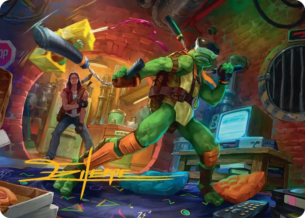 Michelangelo, Game Master Art Card (Gold-Stamped Signature) [Teenage Mutant Ninja Turtles Art Series] | Empire Gaming NC